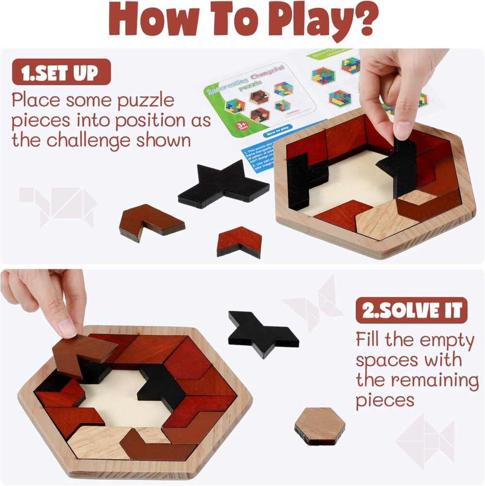 Hexagon Tangram Puzzle Set - Image 3