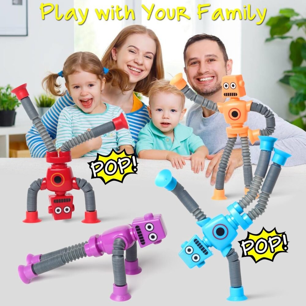 4-Pack Telescopic Suction Cup Robot Fidget Toys - Image 3